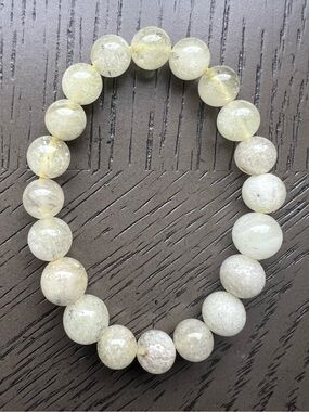 Libyan Desert Glass bracelet 9-10mm SIZE 6.5’ ( See Pictures)